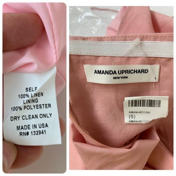 Amanda Uprichard X REVOLVE Cava Midi Dress Small Blush Pink Linen $260 - Picture 7 of 10